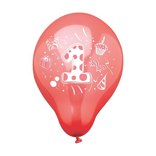 Zahlenluftballons Ø 25 cm farbig sortiert "1" 1