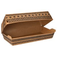 Baguetteboxen, Pappe 7,5 cm x 10,7 cm x 22 cm braun "Maori" groß