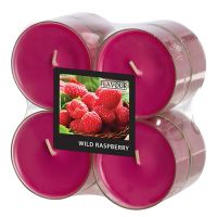 "Flavour by GALA" Maxi Duftlichte Ø 59 mm · 24 mm weinrot - Wild Raspberry in Polycarbonathülle