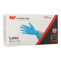 "WORK-INN" Handschuhe, Latex puderfrei blau "Blue Grip" Größe XL