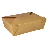 Lunchboxen, Pappe "pure" 2000 ml 6,5 cm x 14 cm x 19,7 cm braun