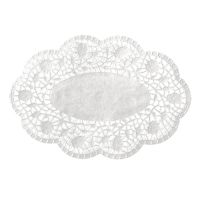Mokkadeckchen oval 18 cm x 13 cm weiss