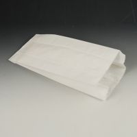Papierfaltenbeutel, Cellulose, gefädelt 21 cm x 10 cm x 5 cm weiss Füllinhalt 0,5 kg