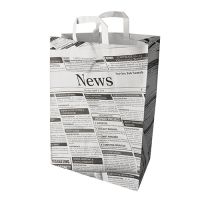 Tragetaschen, Papier 44 cm x 32 cm x 17 cm "Newsprint" mit Tragegriff