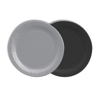Teller, Pappe rund Ø 18 cm farbig sortiert - grau/schwarz