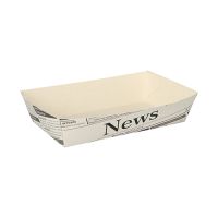 Pommes-Frites-Trays 3,8 cm x 8,5 cm x 15,5 cm weiss "Newsprint"