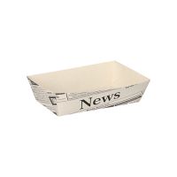 Pommes-Frites-Trays 3,5 cm x 7 cm x 12 cm weiss "Newsprint"