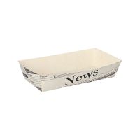 Pommes-Frites-Trays 3,5 cm x 7 cm x 15 cm weiss "Newsprint"