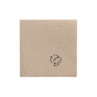 Servietten, 2-lagig "PUNTO" 1/4-Falz 20 cm x 20 cm natur aus recyceltem Papier, mikrogeprägt, in Spenderbox