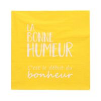 Servietten, 3-lagig 1/4-Falz 33 cm x 33 cm gelb "La Bonne Humeur"