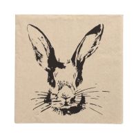 Servietten, 3-lagig 1/4-Falz 33 cm x 33 cm natur "My Name is Rabbit" aus recyceltem Papier