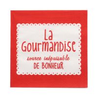 Servietten, 3-lagig 1/4-Falz 33 cm x 33 cm rot "La Gourmandise"