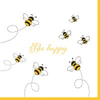Servietten, 3-lagig 1/4-Falz 33 cm x 33 cm "Bee Happy"
