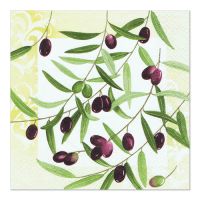 Servietten, 3-lagig 1/4-Falz 33 cm x 33 cm "Olive Twig"