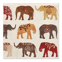Servietten, 3-lagig 1/4-Falz 33 cm x 33 cm "Elephants"