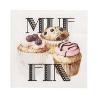 Servietten, 3-lagig 1/4-Falz 33 cm x 33 cm "Muffin"