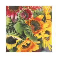 Servietten, 3-lagig 1/4-Falz 33 cm x 33 cm "Sunflower Bouquet"