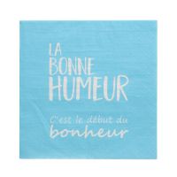 Servietten, 3-lagig 1/4-Falz 33 cm x 33 cm blau "La Bonne Humeur"