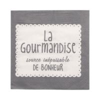 Servietten, 3-lagig 1/4-Falz 33 cm x 33 cm grau "La Gourmandise"