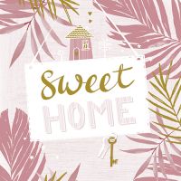 Servietten, 3-lagig 1/4-Falz 33 cm x 33 cm rosa "Sweet Home"