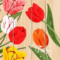 Servietten, 3-lagig 1/4-Falz 40 cm x 40 cm "Blooming Tulips"