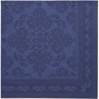 Servietten "ROYAL Collection" 1/4-Falz 40 cm x 40 cm dunkelblau "Arabesque"
