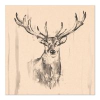 Servietten, 3-lagig 1/4-Falz 33 cm x 33 cm natur "Deer" aus recyceltem Papier