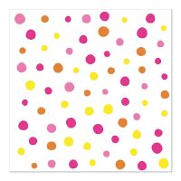 Servietten, 3-lagig 1/4-Falz 33 cm x 33 cm pink "Colourful Dots"
