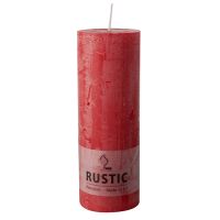 Zylinderkerze Ø 68 mm · 190 mm rot "Rustic" durchgefärbt