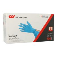 "WORK-INN" Handschuhe, Latex puderfrei blau "Blue Grip" Größe S