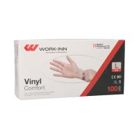 "WORK-INN/PS" Handschuhe, Vinyl puderfrei "Comfort" transparent Größe L