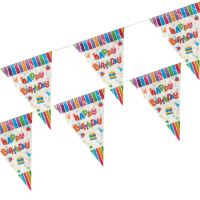Wimpelkette, Folie 4 m "Happy Birthday" wetterfest
