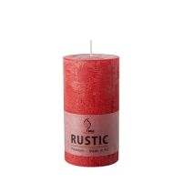 Zylinderkerze Ø 68 mm · 130 mm rot "Rustic" durchgefärbt