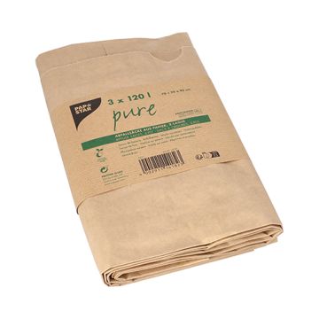 Abfallsäcke aus Papier "pure" 120 l 95 cm x 70 cm x 25 cm braun , 2-lagig