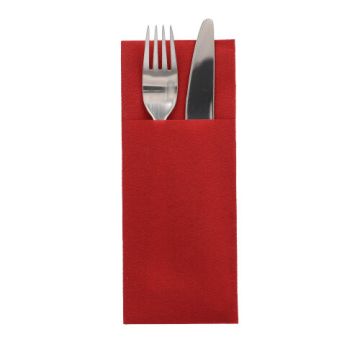 Bestecktaschen, Airlaid 40 cm x 33 cm bordeaux mit Besteckfalz