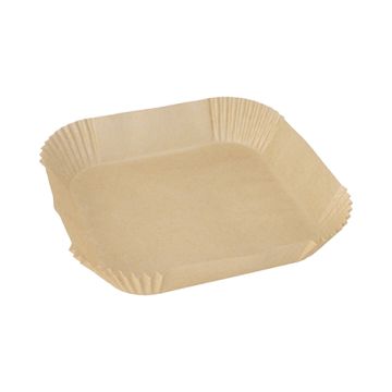 Backpapiere 20 cm x 20 cm x 4,5 cm braun für Heißluftfritteusen