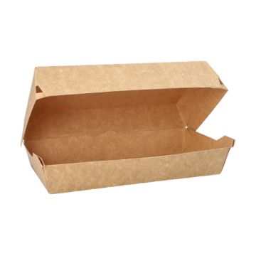 Baguetteboxen, Pappe "pure" 7,5 cm x 10,7 cm x 22 cm braun "100% Fair" groß