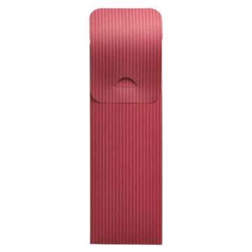 Bestecktaschen 23,5 cm x 7,3 cm bordeaux "Lines" inkl. weißer Serviette 40 x 40 cm 2-lag.