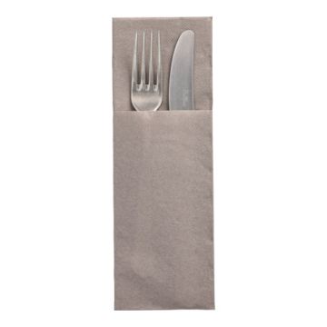 Servietten "DAILY Collection" 48 cm x 30 cm grau mit Besteckfalz