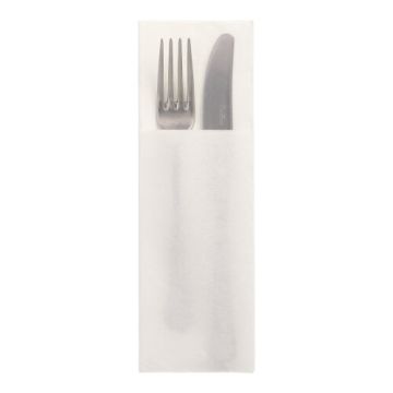 Servietten "DAILY Collection" 48 cm x 30 cm weiss mit Besteckfalz