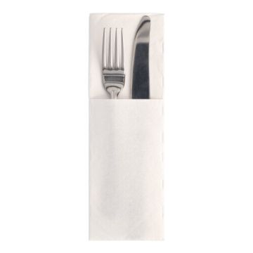 Servietten "ROYAL Collection" 48 cm x 30 cm weiss mit Besteckfalz