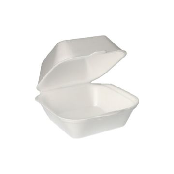 Hamburger-Boxen mit Klappdeckel, XPS 7,5 cm x 12 cm x 12 cm weiss