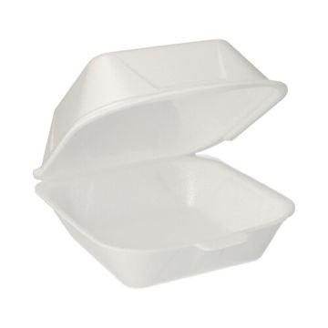 Hamburger-Boxen mit Klappdeckel, XPS 8 cm x 14,5 cm x 15,5 cm weiss