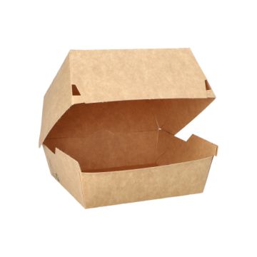 Burgerboxen, Pappe 7,8 cm x 11,5 cm x 11 cm braun "100% Fair" groß