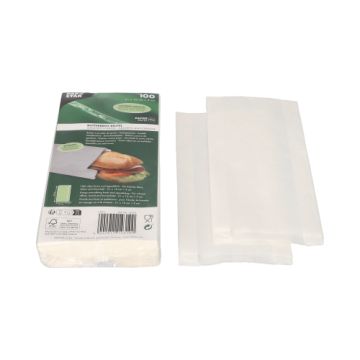 Butterbrotbeutel 21 cm x 10 cm x 3 cm weiss , fettdicht