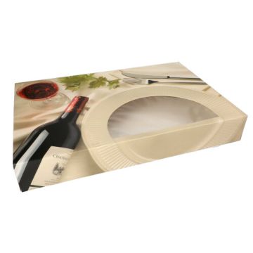Transport- und Catering-Kartons 8 cm x 37,5 cm x 55,5 cm "Burgund" mit Sichtfenster, zweiteilig