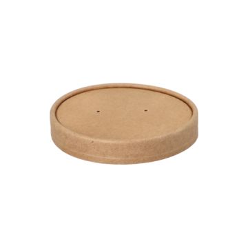 Deckel für Suppenbecher, Pappe rund Ø 9,8 cm · 1,6 cm braun