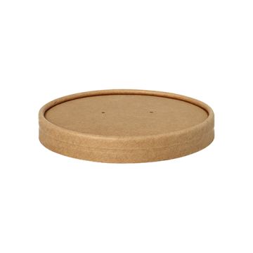 Deckel für Suppenbecher, Pappe rund Ø 11,5 cm · 1,6 cm braun