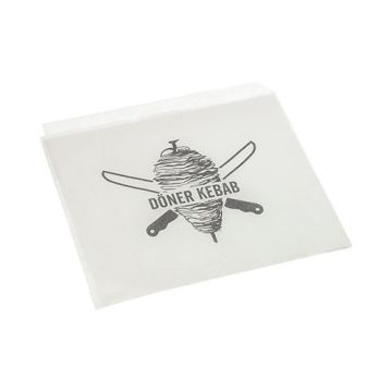 Döner-Kebab-Tüten, Pergament-Ersatz 16 cm x 16 cm weiss fettdicht