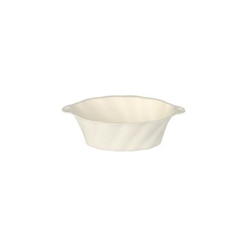 Fingerfood - Schalen Zuckerrohr "pure" 40 ml 3 cm x 9,5 cm x 6 cm weiss "Wave"